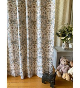 Children's cute animal pattern linen curtains