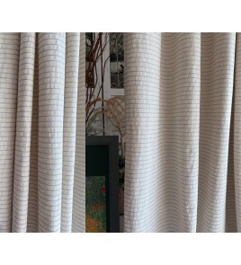 Natural blue sewn textured curtains