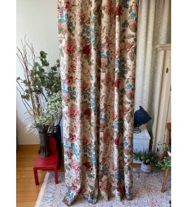 Pink Peony Rose Floral Pattern Linen Curtains