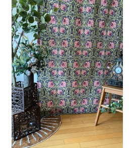 Purple grass pattern linen curtains