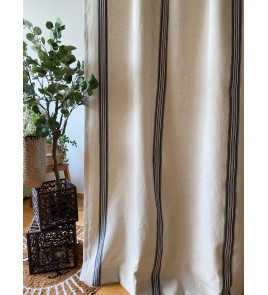Simple striped linen curtains