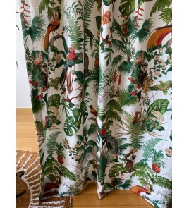 Tropical jungle heavy linen curtains