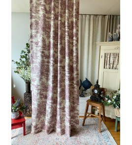 Vintage style landscape pattern linen curtains